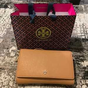 Tory Burch crossbody wallet.